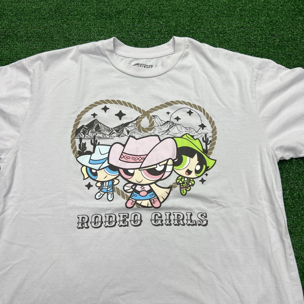 PowerPuff Girls Rodeo‎ Girls Purple Short Sleeve T-Shirt Womens Size Large